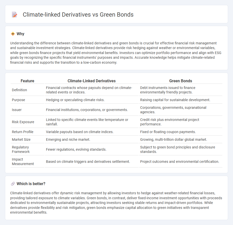 Climate-Linked Derivatives vs Green Bonds in Finance