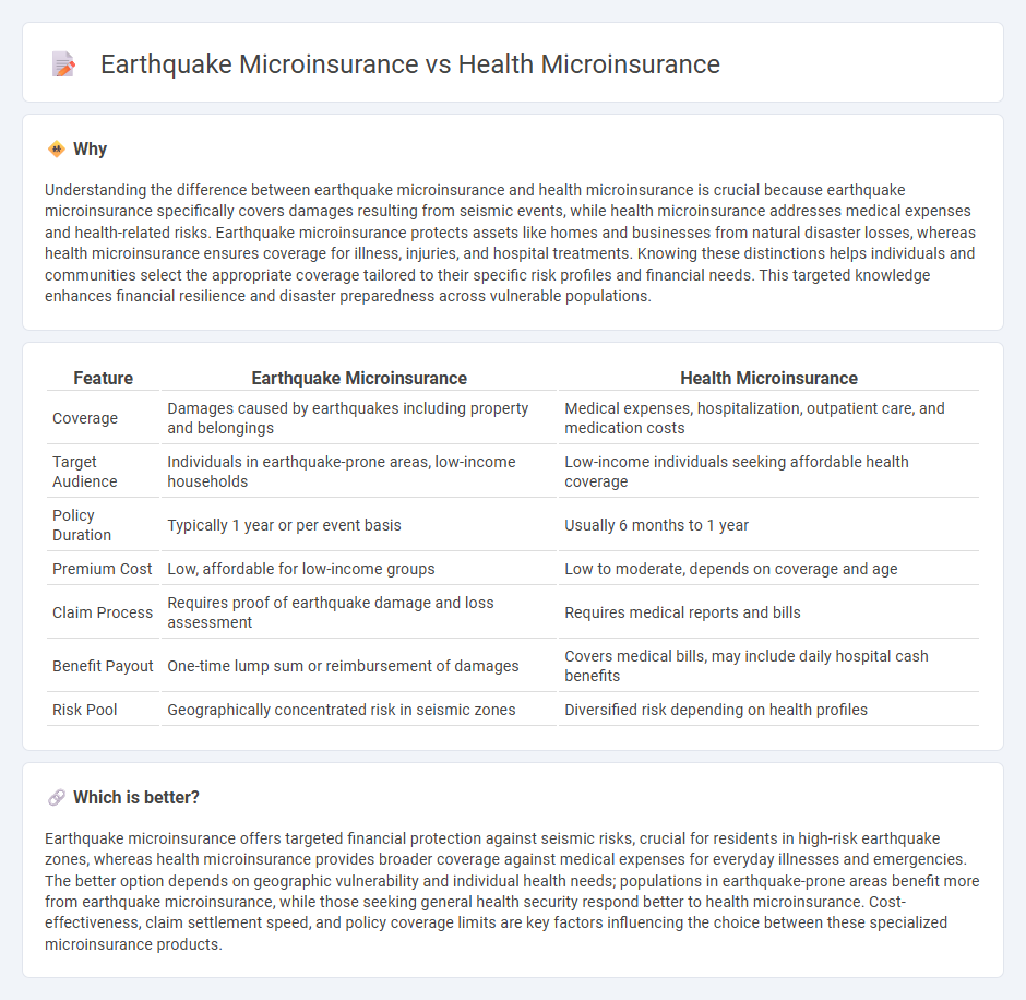 Earthquake Microinsurance vs Health Microinsurance in Insurance