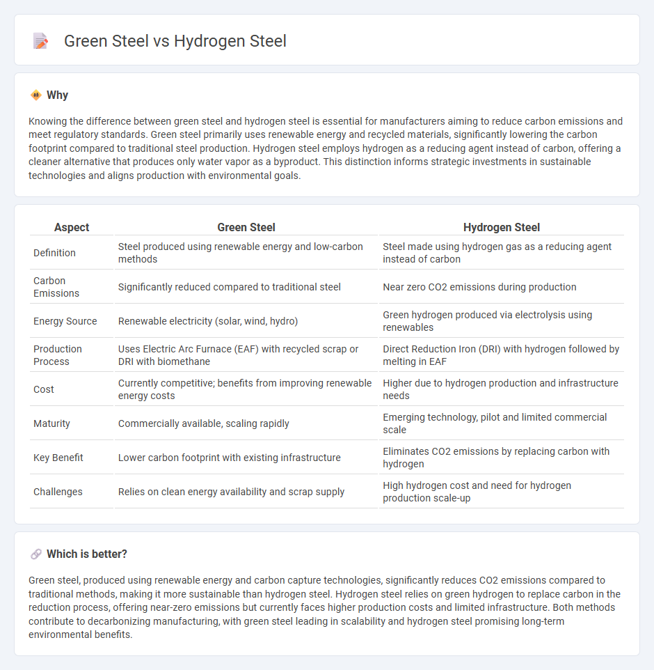 Green Steel vs Hydrogen Steel in Manufacturing