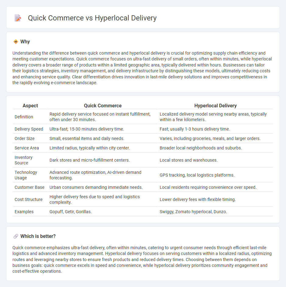 Quick Commerce vs Hyperlocal Delivery in Logistics
