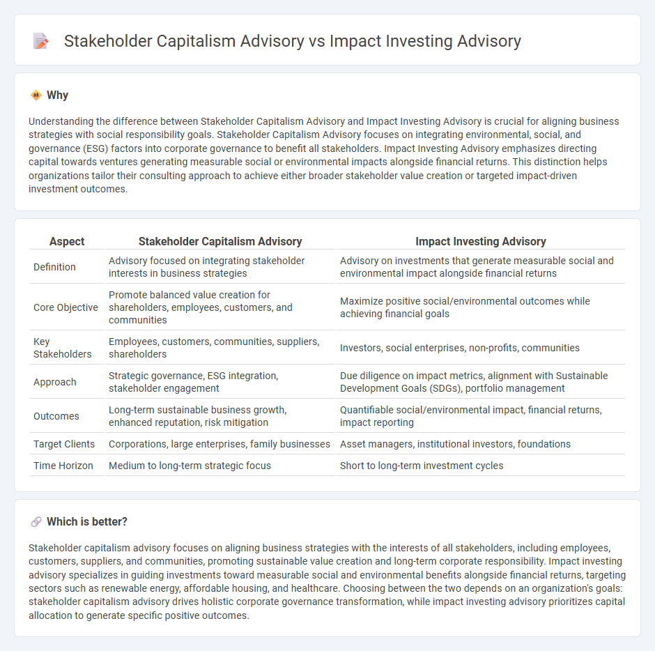 Stakeholder Capitalism Advisory vs Impact Investing Advisory in Consulting