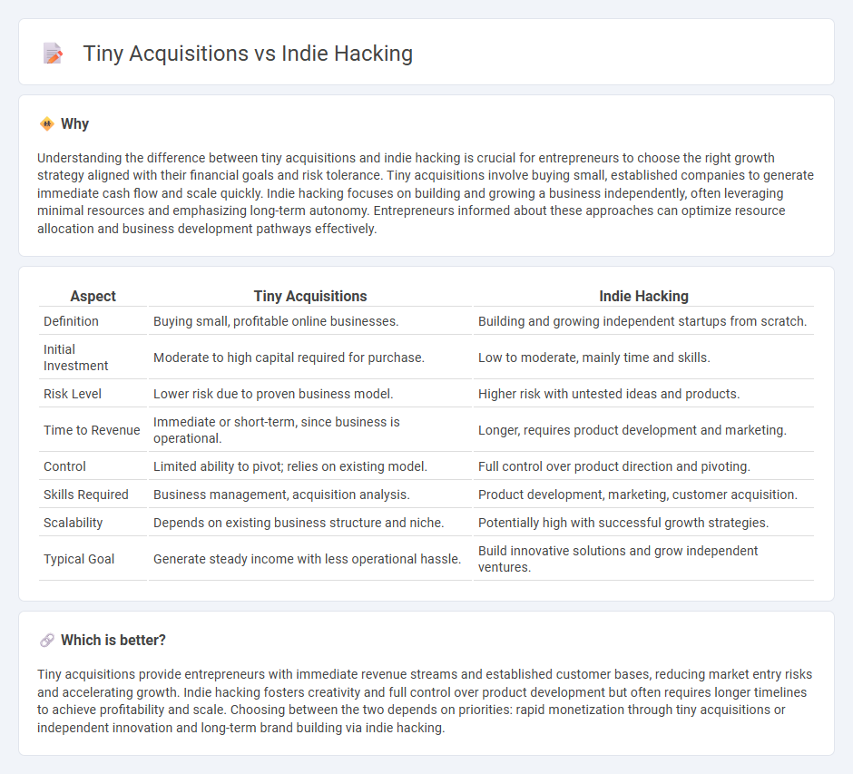 Tiny Acquisitions vs Indie Hacking in Entrepreneurship