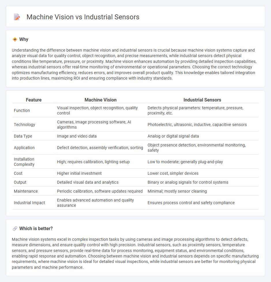 Machine Vision vs Industrial Sensors in Manufacturing