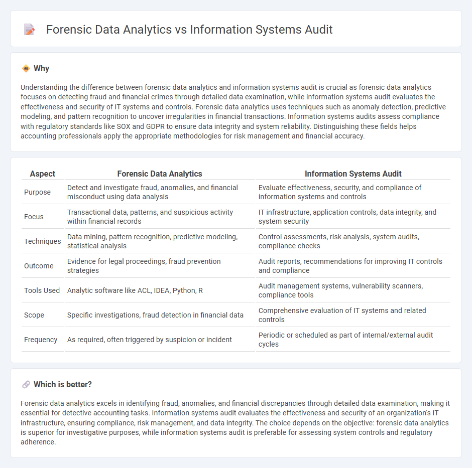Forensic Data Analytics vs Information Systems Audit in Accounting