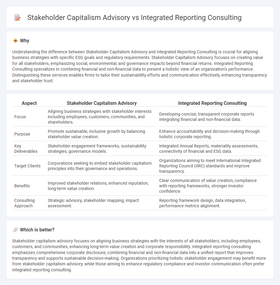 Stakeholder Capitalism Advisory vs Integrated Reporting Consulting in Consulting