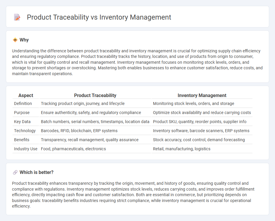 Product Traceability vs Inventory Management in Commerce