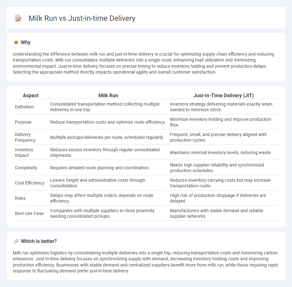 Milk Run vs Just-In-Time Delivery in Logistics
