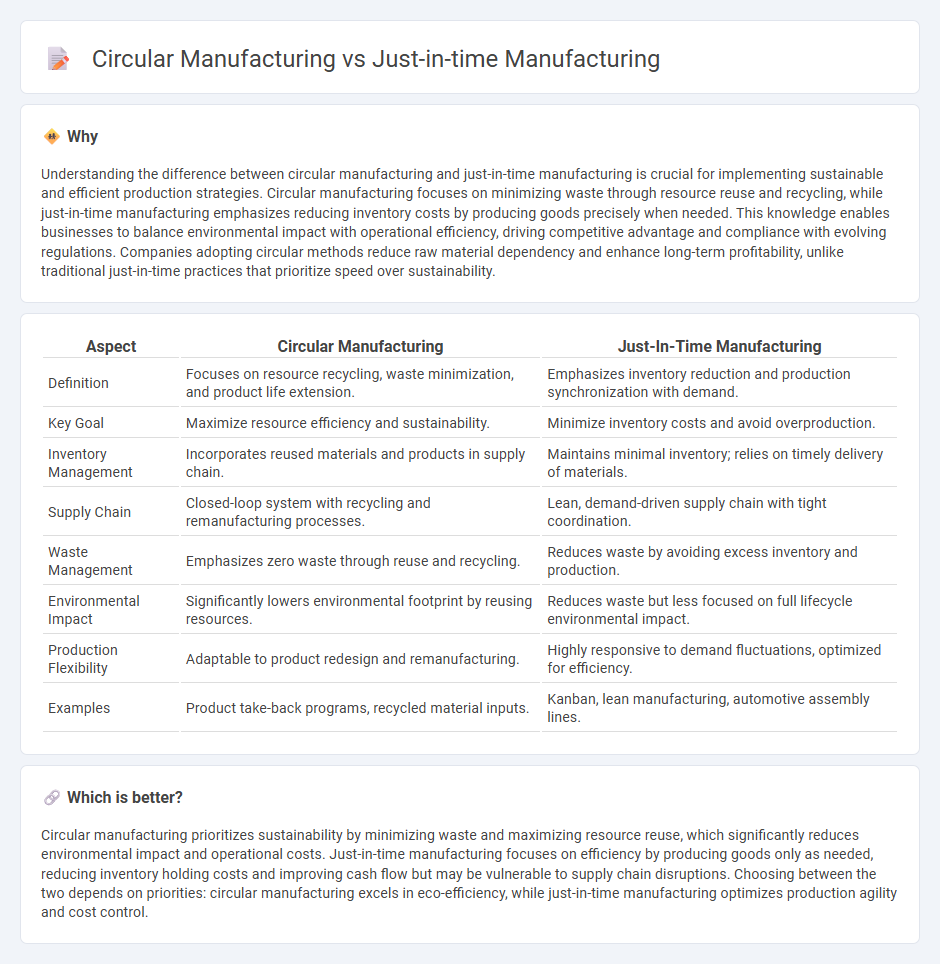 Circular Manufacturing vs Just-In-Time Manufacturing in Manufacturing