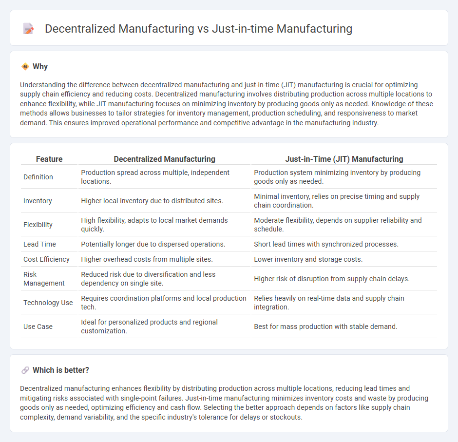 Decentralized Manufacturing vs Just-In-Time Manufacturing in Manufacturing