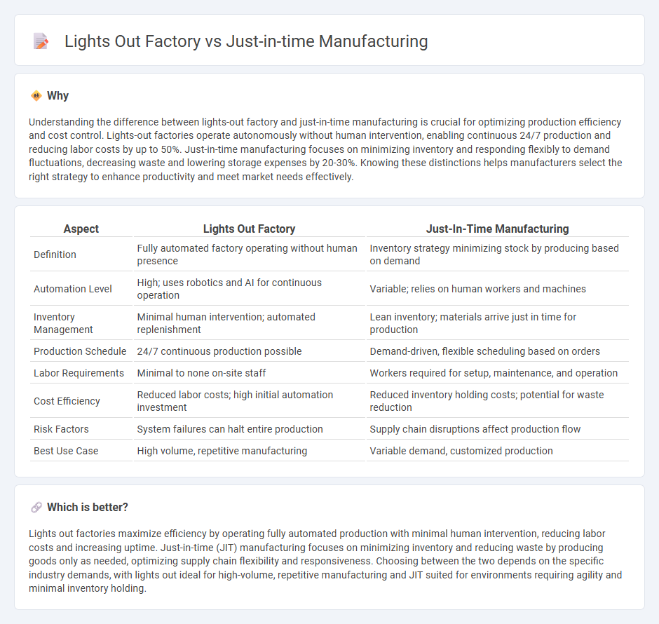 Lights Out Factory vs Just-In-Time Manufacturing in Manufacturing