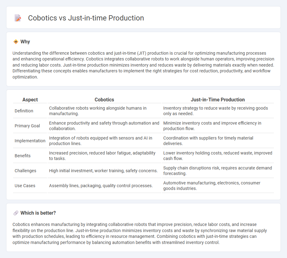 Cobotics vs Just-In-Time Production in Manufacturing