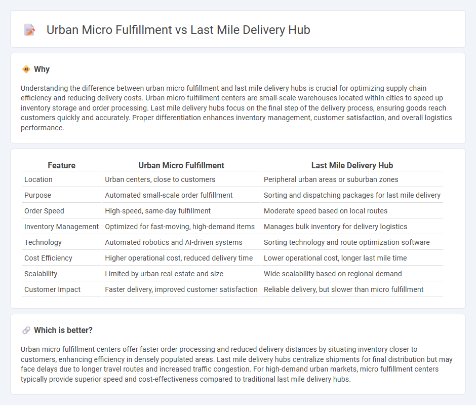 Urban Micro Fulfillment vs Last Mile Delivery Hub in Logistics