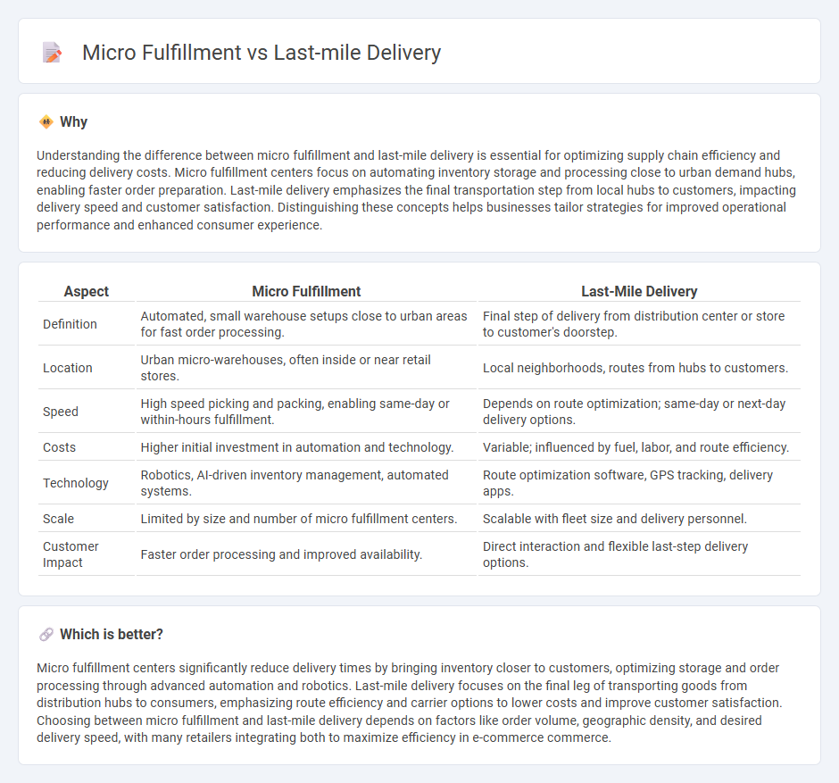 Micro Fulfillment vs Last-Mile Delivery in Commerce