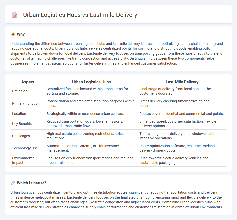 Urban Logistics Hubs vs Last-Mile Delivery in Logistics