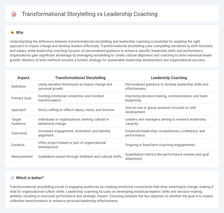 Transformational Storytelling vs Leadership Coaching in Consulting