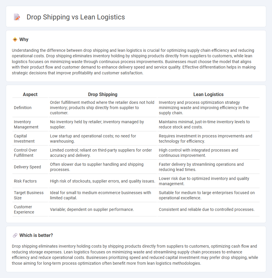 Drop Shipping vs Lean Logistics in Logistics