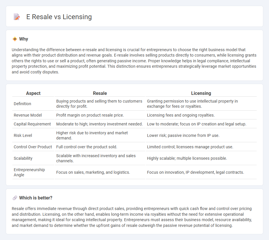 E Resale vs Licensing in Entrepreneurship