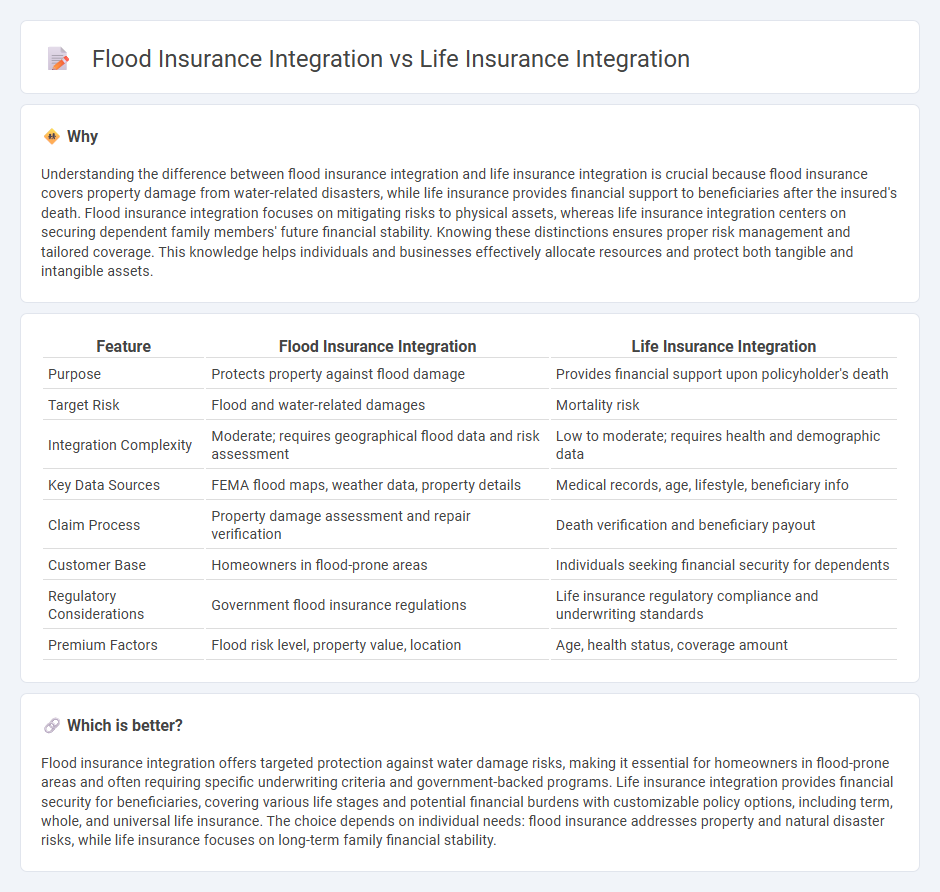 Flood Insurance Integration vs Life Insurance Integration in Insurance