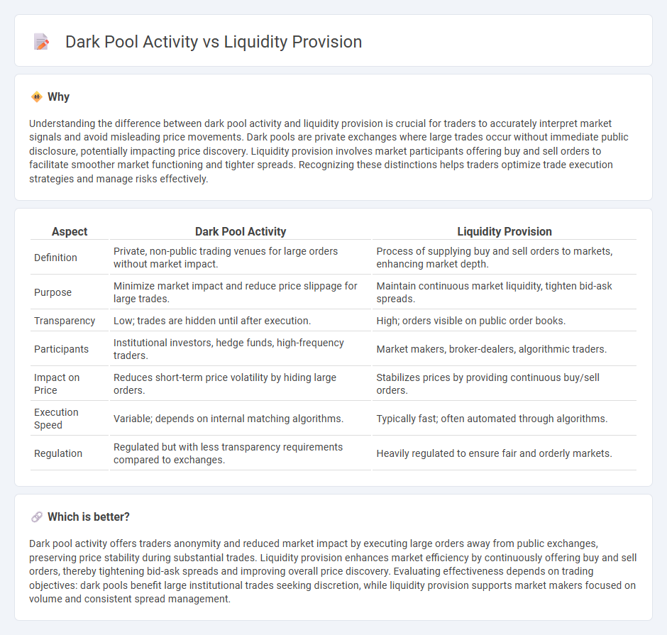 Dark Pool Activity vs Liquidity Provision in Trading