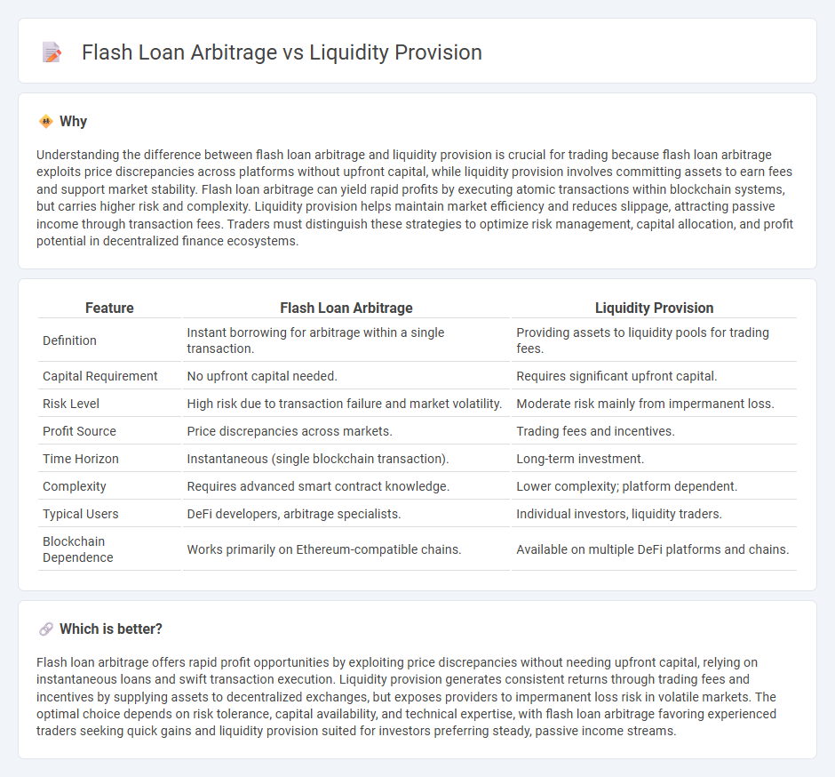 Flash Loan Arbitrage vs Liquidity Provision in Trading