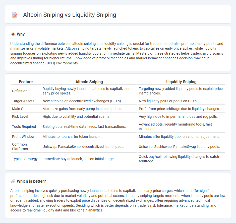 Altcoin Sniping vs Liquidity Sniping in Trading
