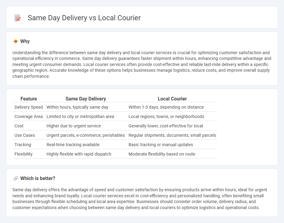 Same Day Delivery vs Local Courier in Commerce