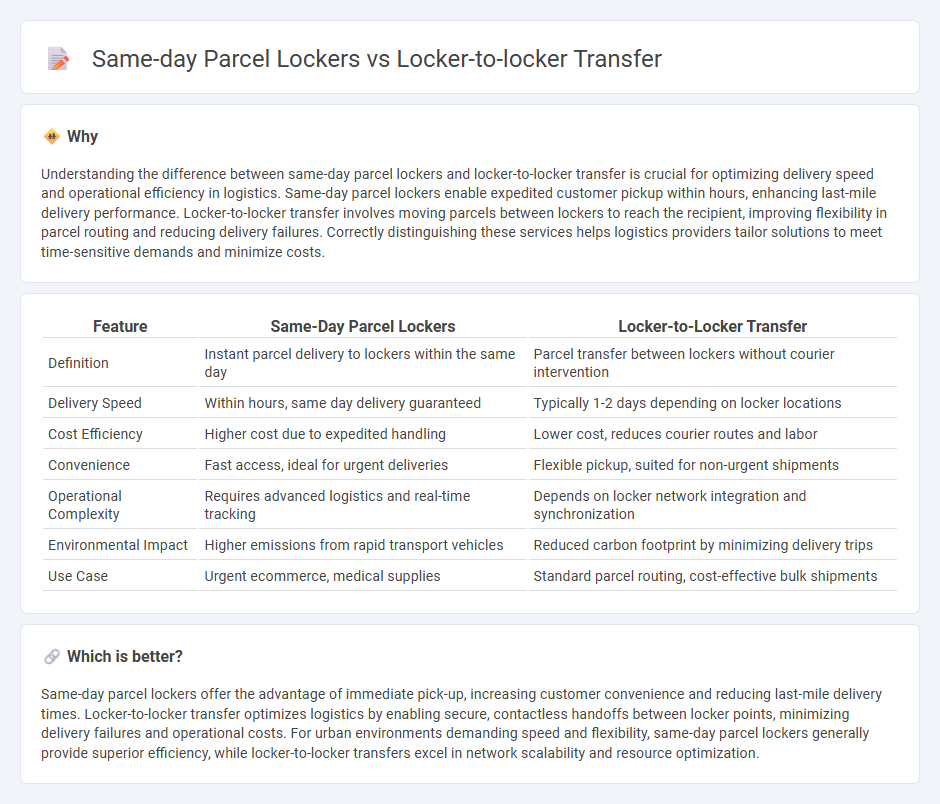 Same-Day Parcel Lockers vs Locker-To-Locker Transfer in Logistics