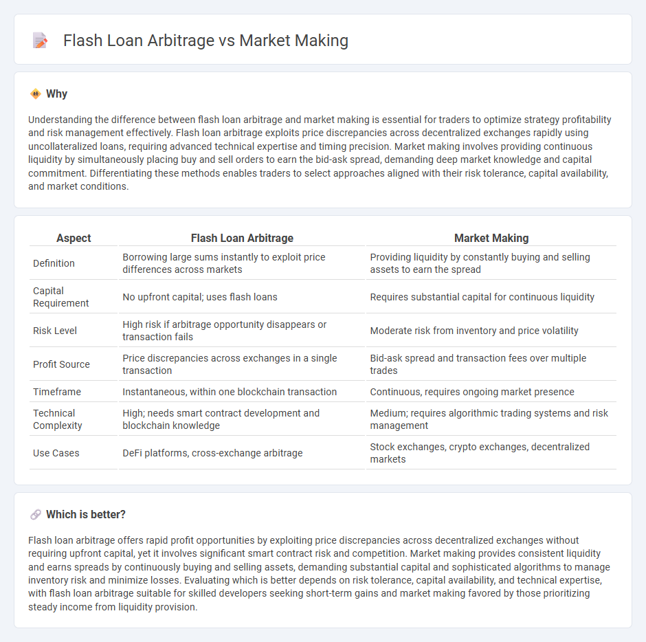 Flash Loan Arbitrage vs Market Making in Trading