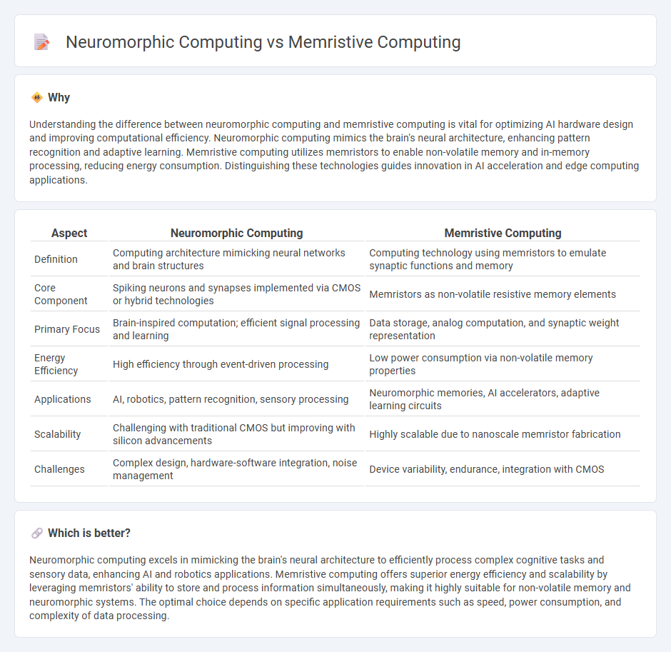 Neuromorphic Computing vs Memristive Computing in Technology