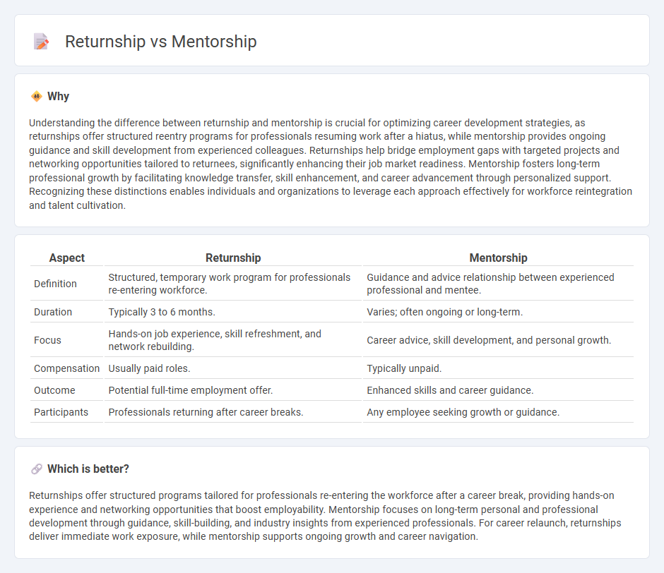 Returnship vs Mentorship in Employment