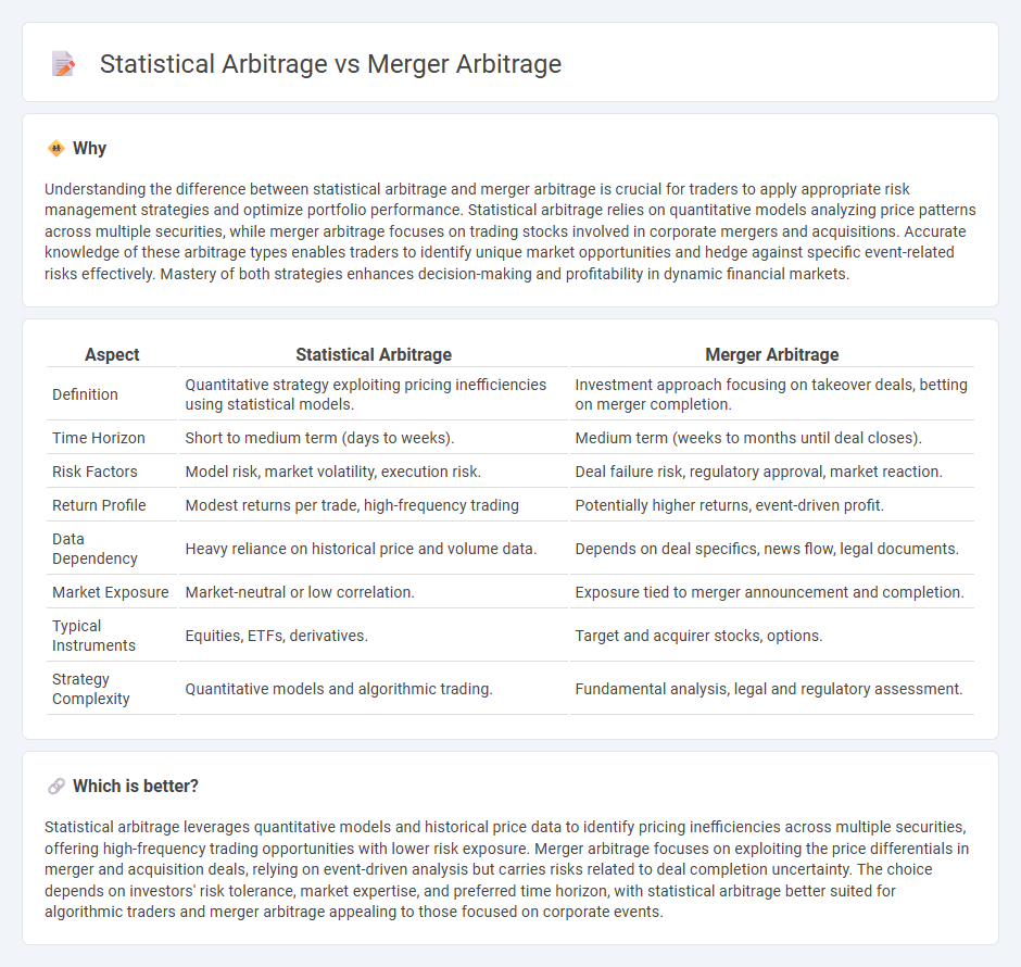 Statistical Arbitrage vs Merger Arbitrage in Trading