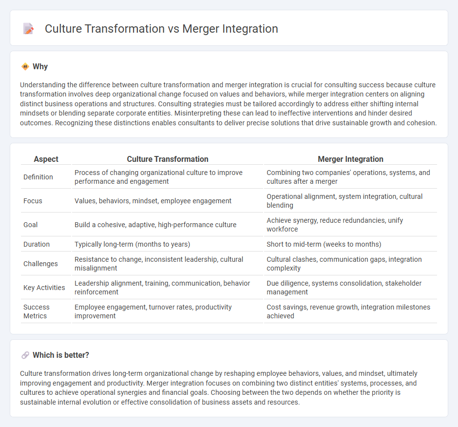 Culture Transformation vs Merger Integration in Consulting