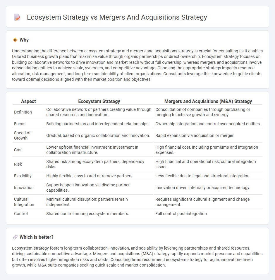 Ecosystem Strategy vs Mergers And Acquisitions Strategy in Consulting