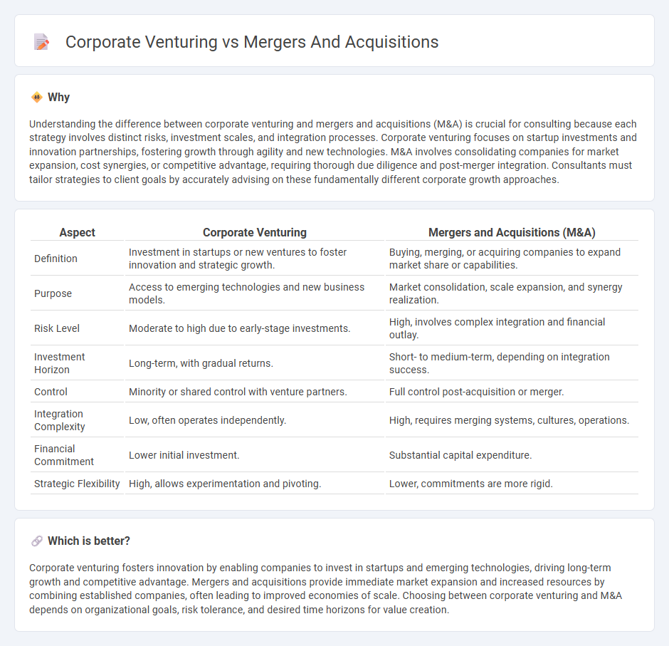 Corporate Venturing vs Mergers And Acquisitions in Consulting