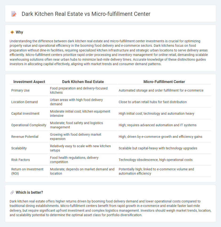 Dark Kitchen Real Estate vs Micro-Fulfillment Center in Investment
