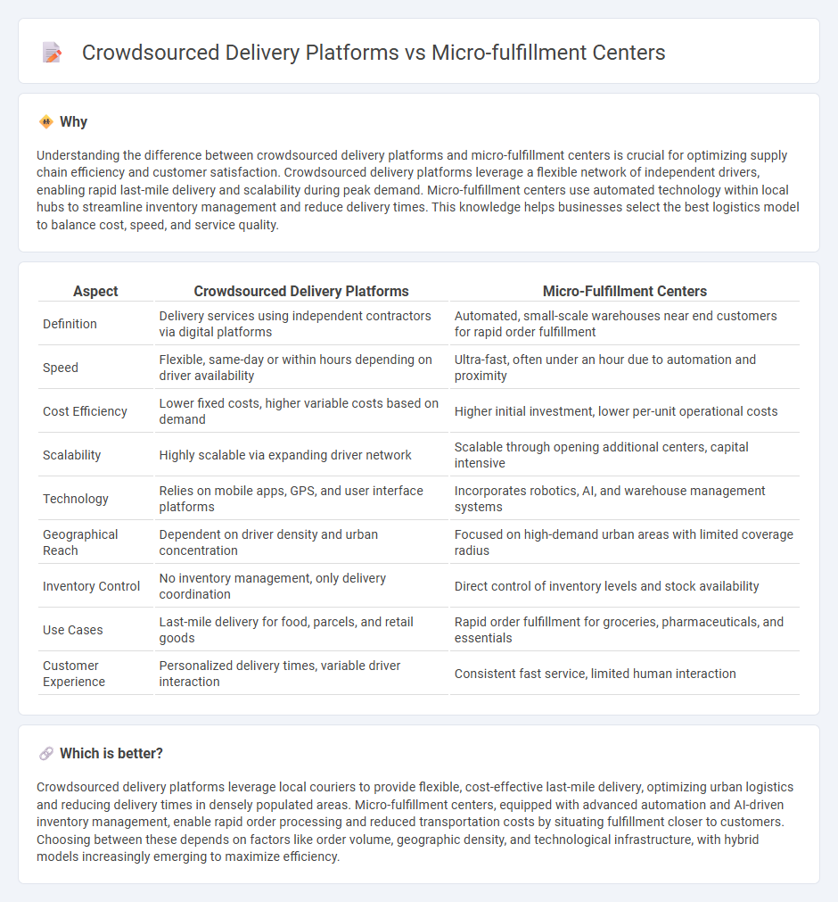 Crowdsourced Delivery Platforms vs Micro-Fulfillment Centers in Logistics
