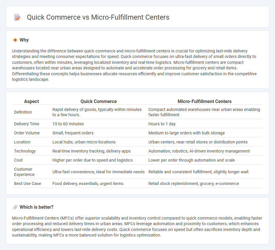 Quick Commerce vs Micro-Fulfillment Centers in Logistics