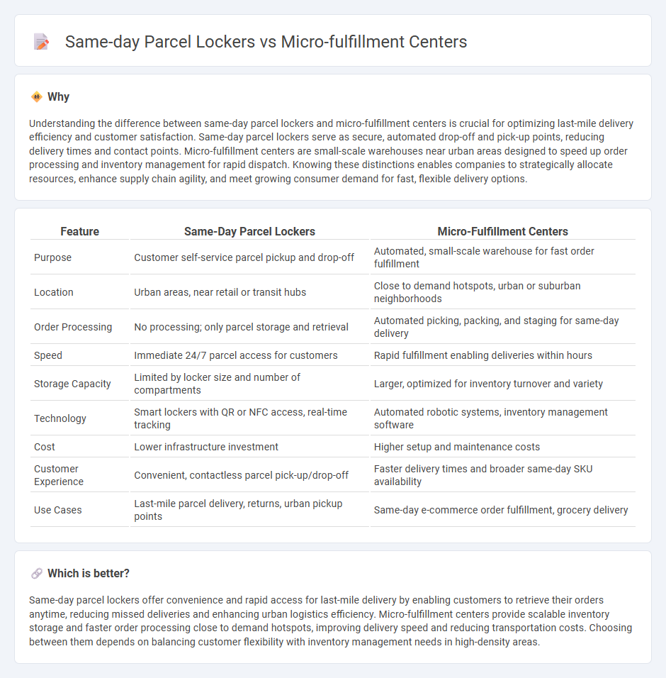 Same-Day Parcel Lockers vs Micro-Fulfillment Centers in Logistics