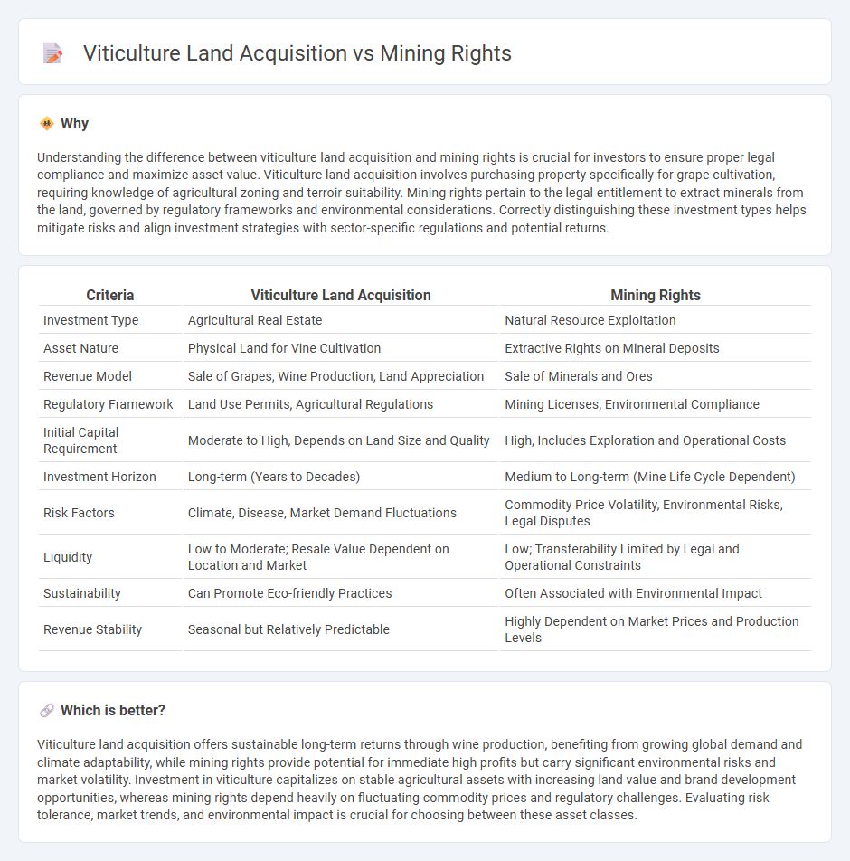 Viticulture Land Acquisition vs Mining Rights in Investment