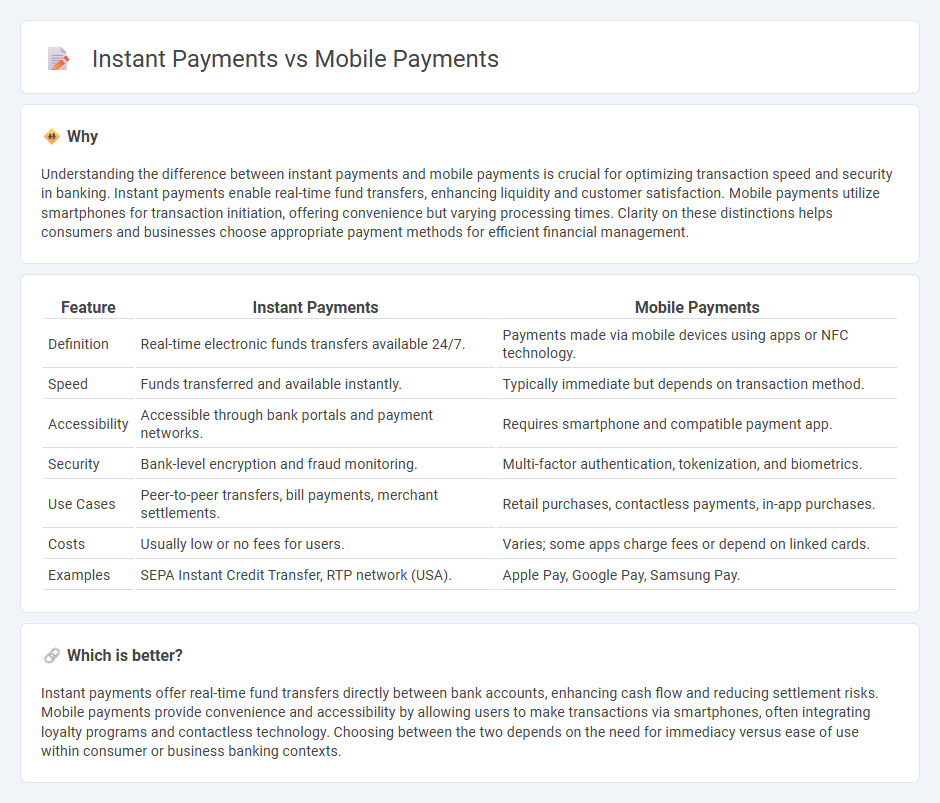 Instant Payments vs Mobile Payments in Banking