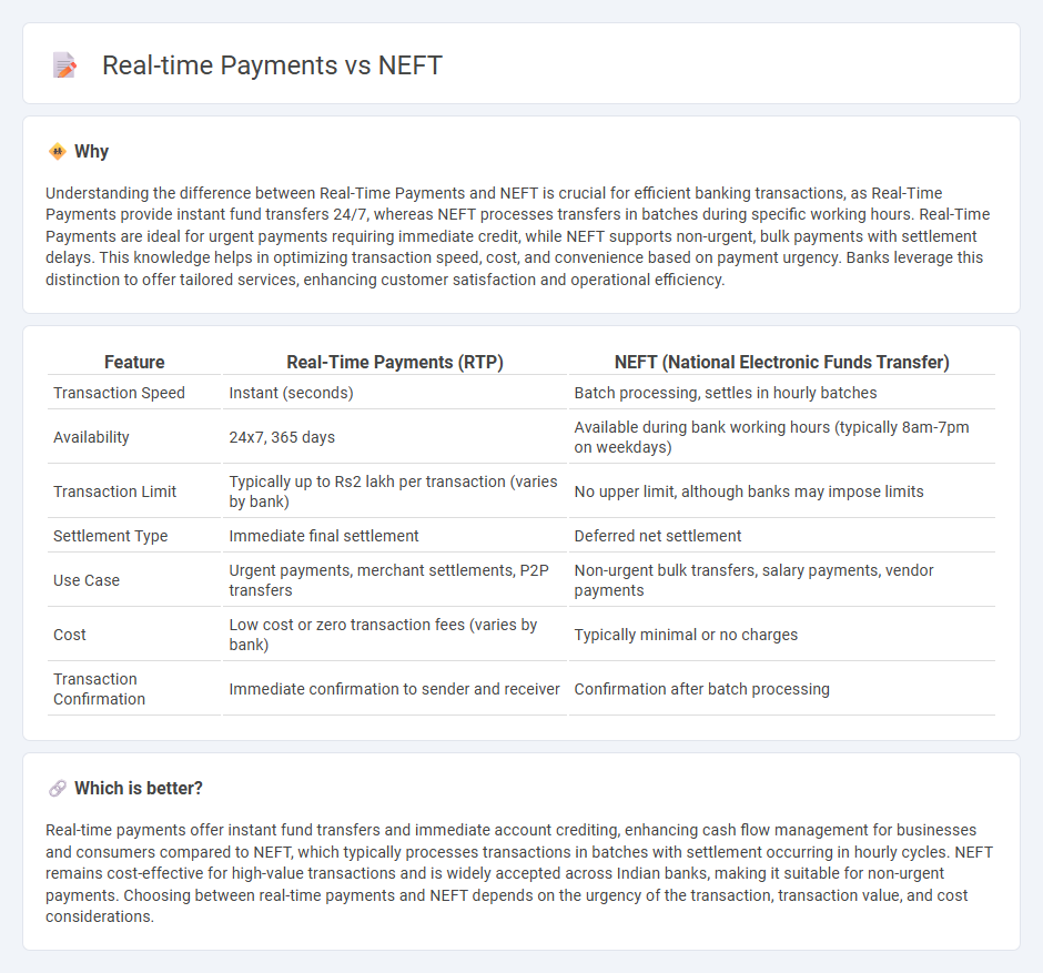Real-Time Payments vs Neft in Banking