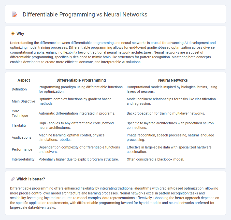 Differentiable Programming vs Neural Networks in Technology