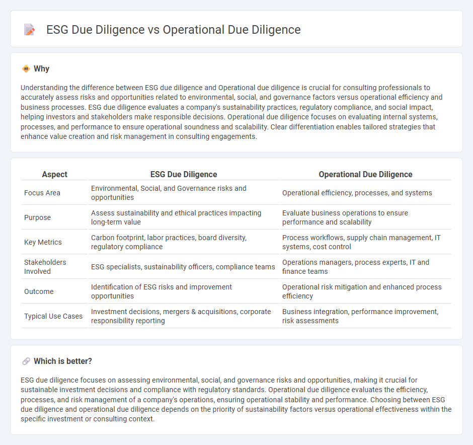 Esg Due Diligence vs Operational Due Diligence in Consulting
