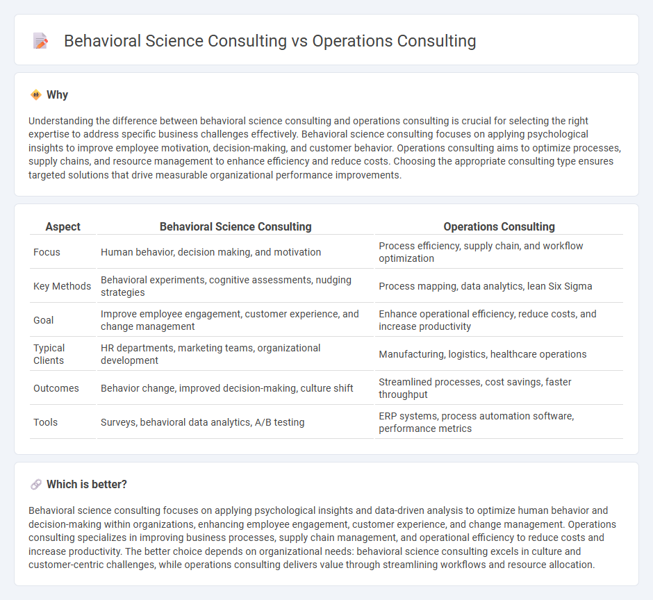 Behavioral Science Consulting vs Operations Consulting in Consulting