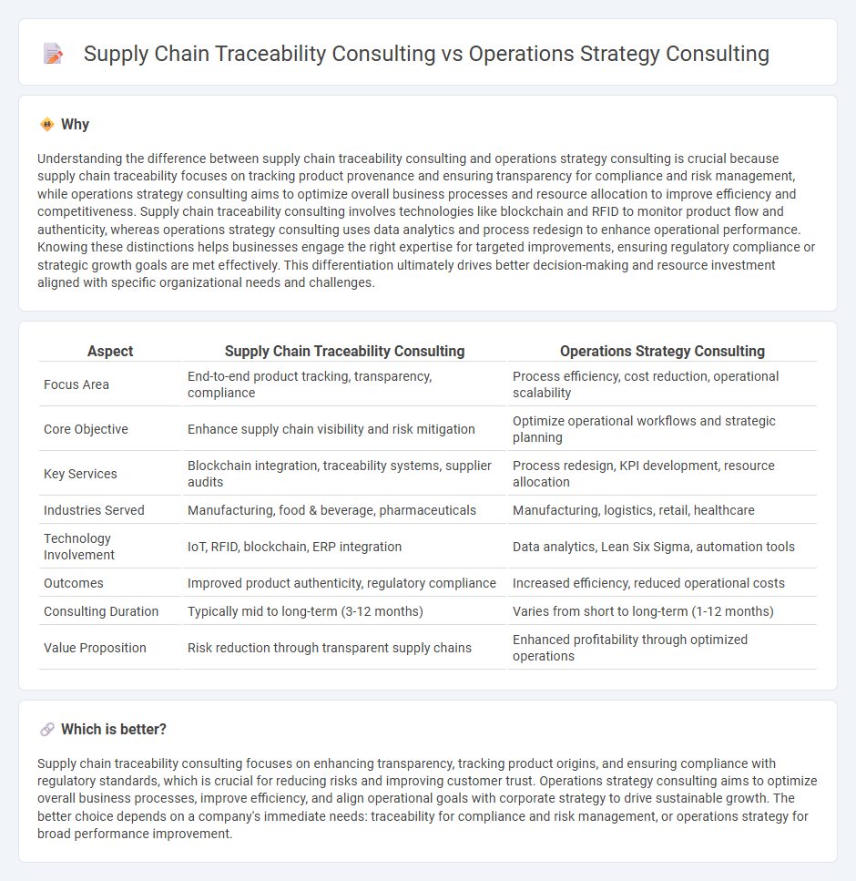 Supply Chain Traceability Consulting vs Operations Strategy Consulting in Consulting