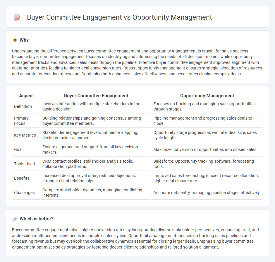Buyer Committee Engagement vs Opportunity Management in Sales