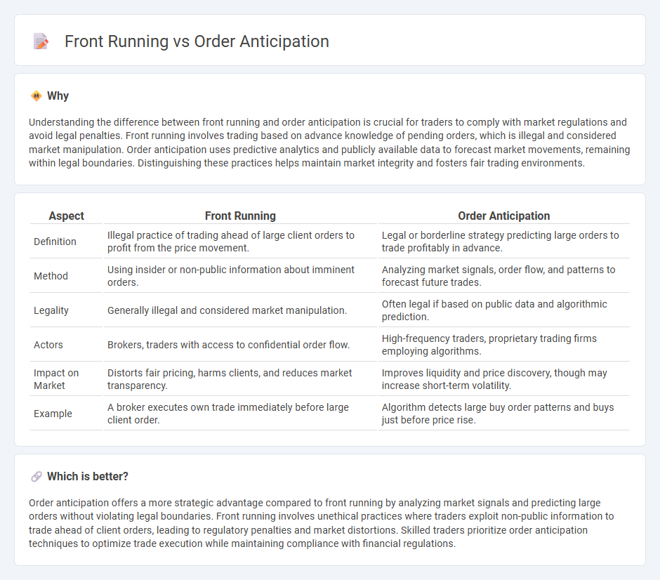 Front Running vs Order Anticipation in Trading