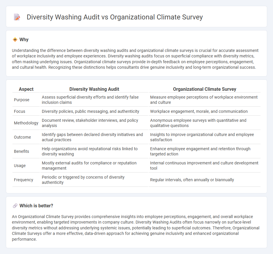 Diversity Washing Audit vs Organizational Climate Survey in Consulting