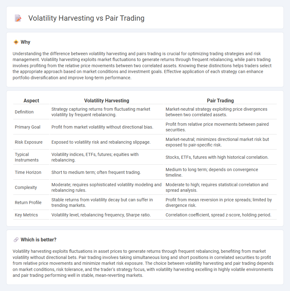 Volatility Harvesting vs Pair Trading in Trading