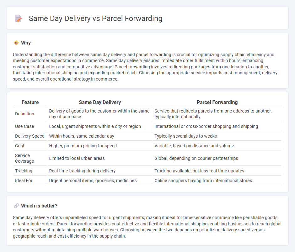 Same Day Delivery vs Parcel Forwarding in Commerce